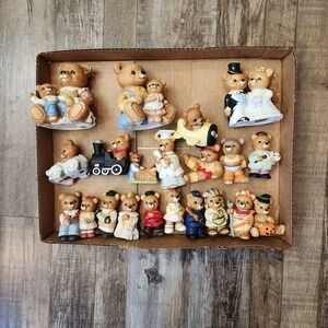Vintage Homco Porcelain Teddy Bear Figurine Lot 20pc Graduation Wedding Plane